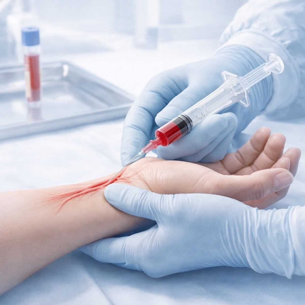 Забор артериальной крови из лучевой артерии для анализа газового состава