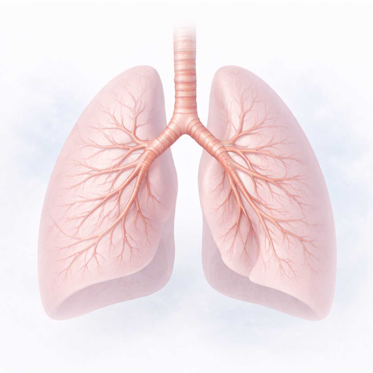 Расположение бронхов внутри легких: разветвление от главных бронхов к мелким дыхательным путям.