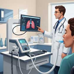 врачом проводится спирометрия