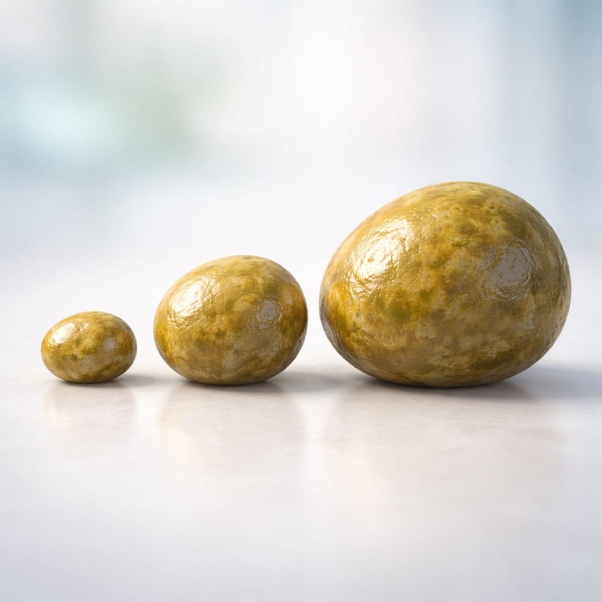 Размеры камней в желчном пузыре — сравнение мелких, средних и крупных камней