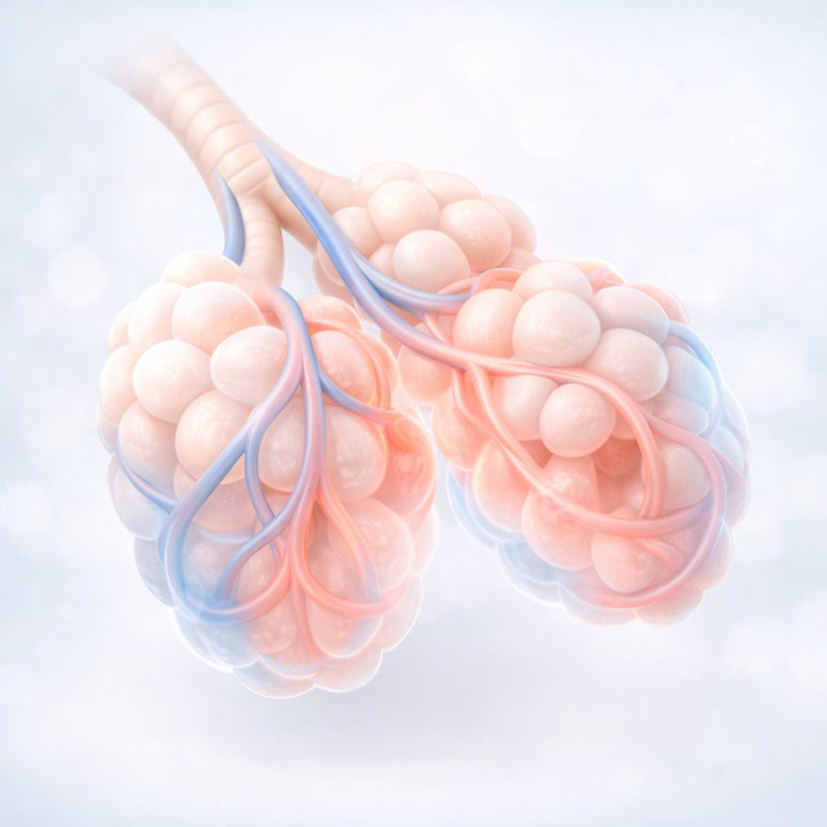 Газообмен в альвеолах легких между воздухом и кровью