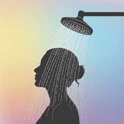 человек принимает контрастный душ