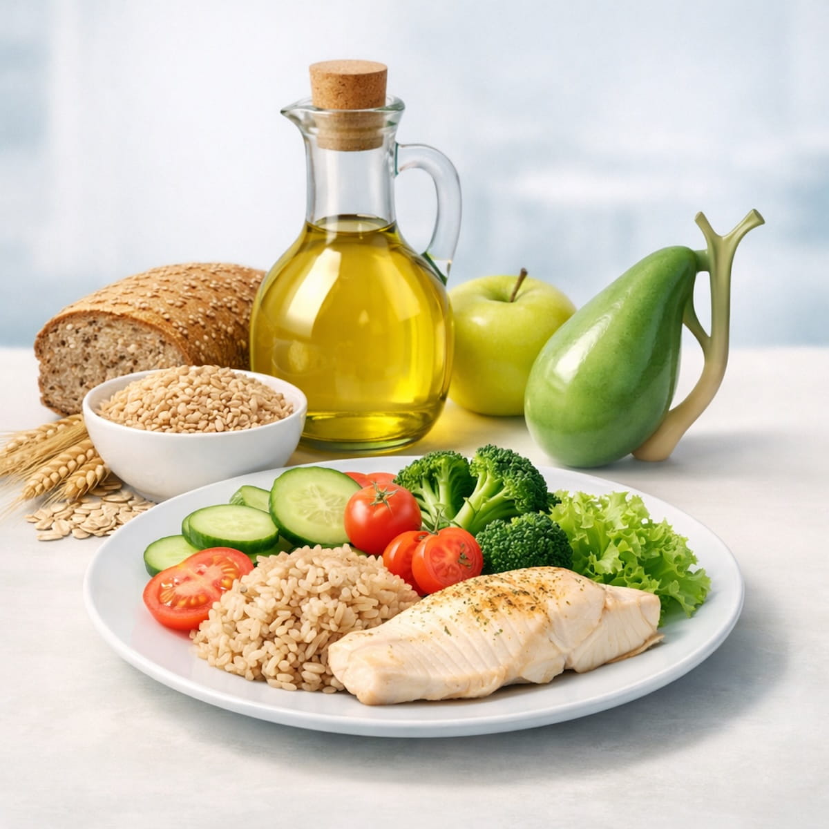 Сбалансированное питание при желчнокаменной болезни: полезные продукты и щадящий рацион для поддержки работы желчного пузыря.