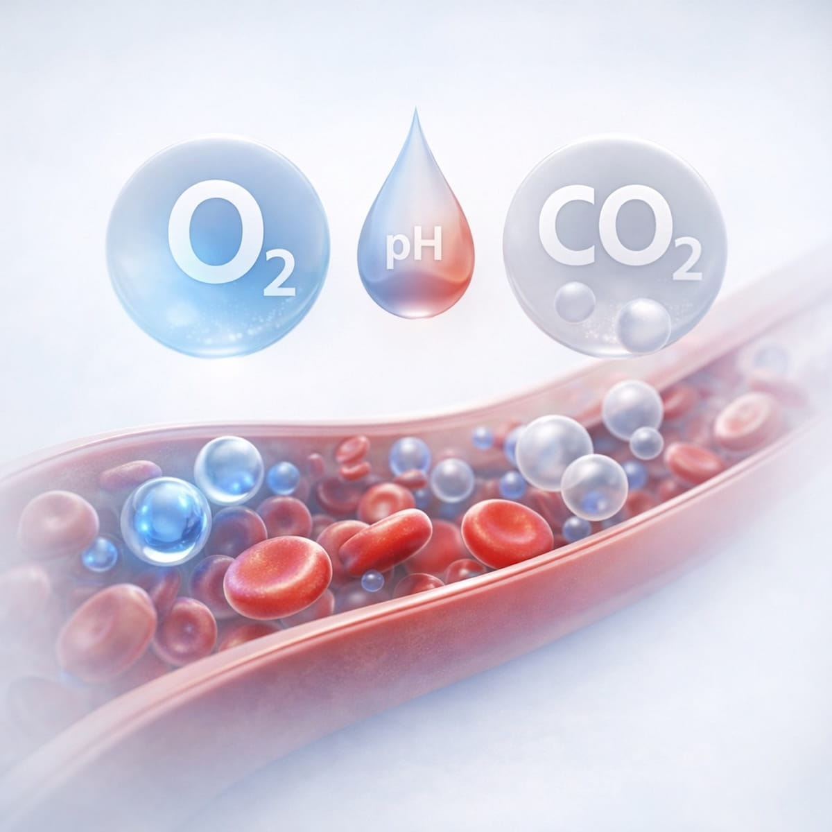 Показатели газового состава крови: кислород, углекислый газ и pH