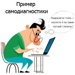 пример самодиагностики: человек ищет в интернете свой диагноз