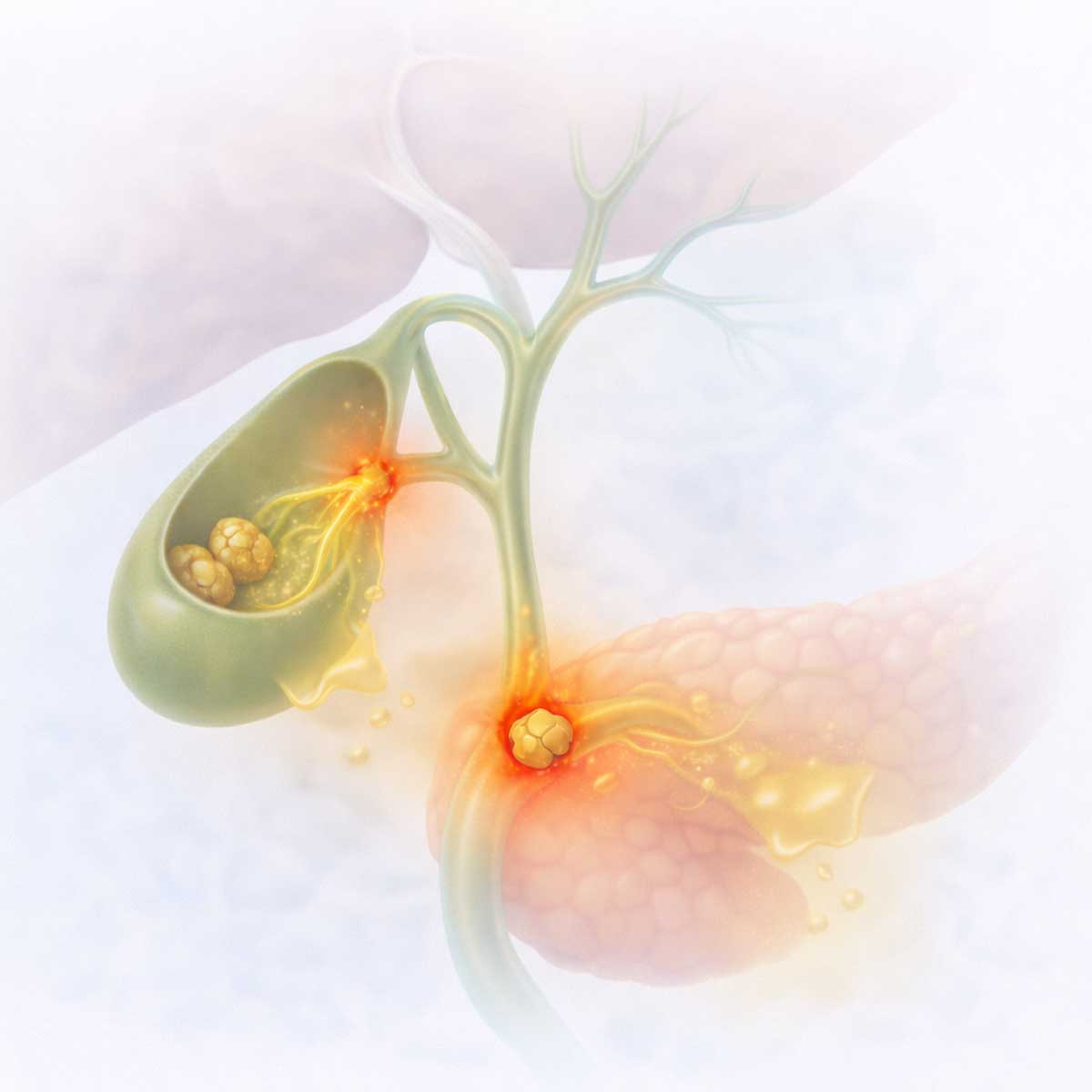 Редкие осложнения желчнокаменной болезни: повреждение желчного пузыря и распространение желчи