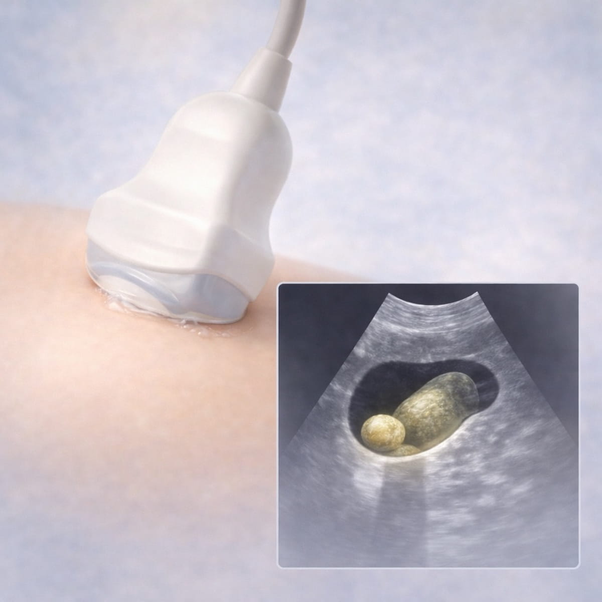 Ультразвуковое исследование желчного пузыря с камнем